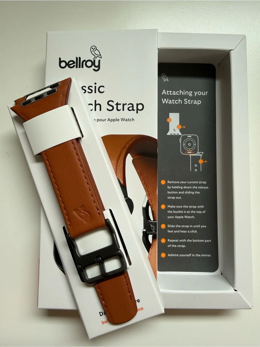 Bellroy Classic Watch Strap - Brown & Tan Leather
